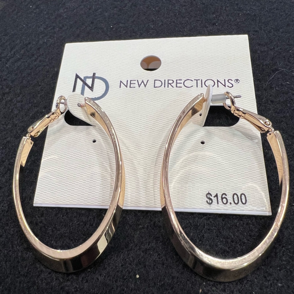 New Directions Elegant Gold-Tone Hoop Earrings